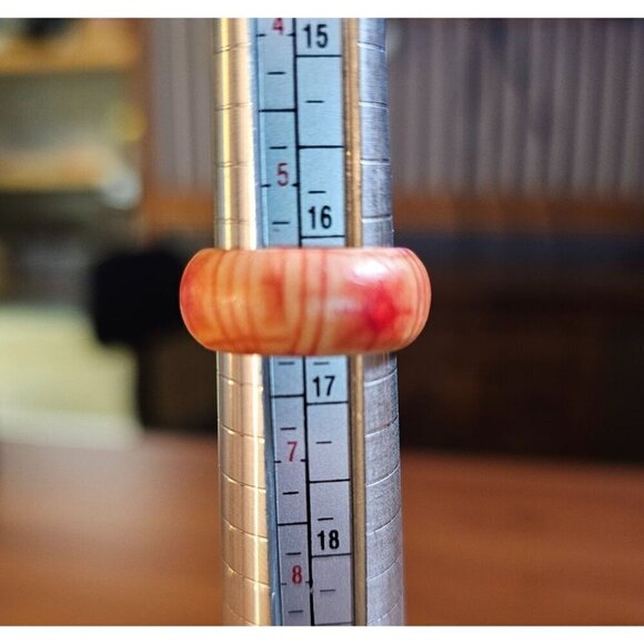 Size 6 Real Wood Unisex Ring Handcrafted Matte Finish Minimalist Jewelry - Picture 4 of 4